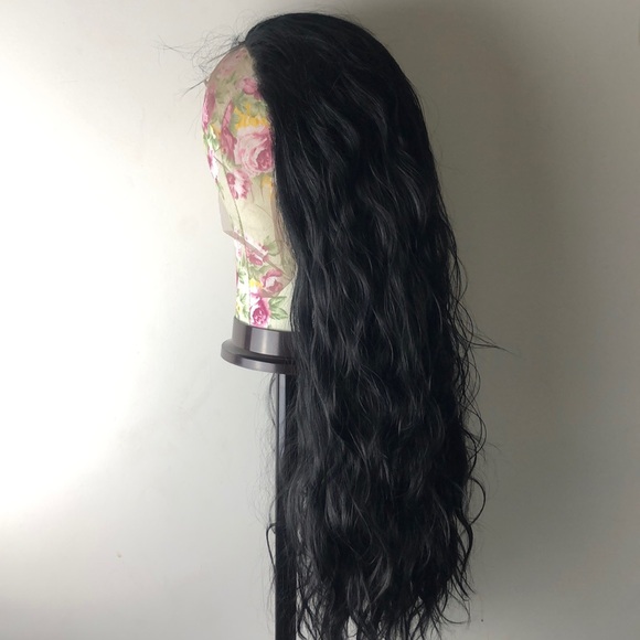 💕22” BLACK LOOSE WAVE LACE-FRONT WIG *NEW